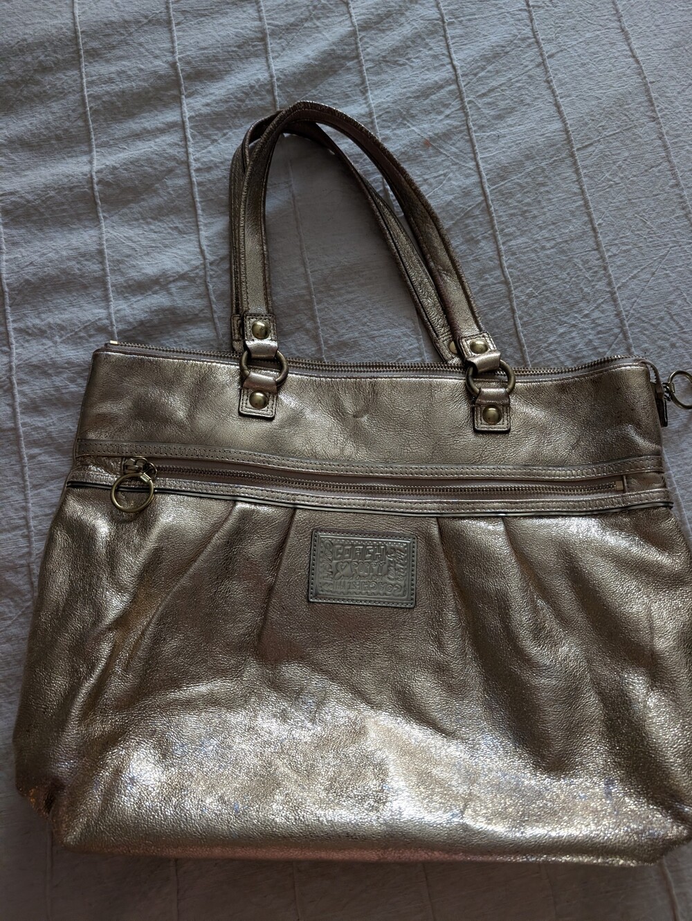 Coach Poppy Metallic Gold Leather Tote